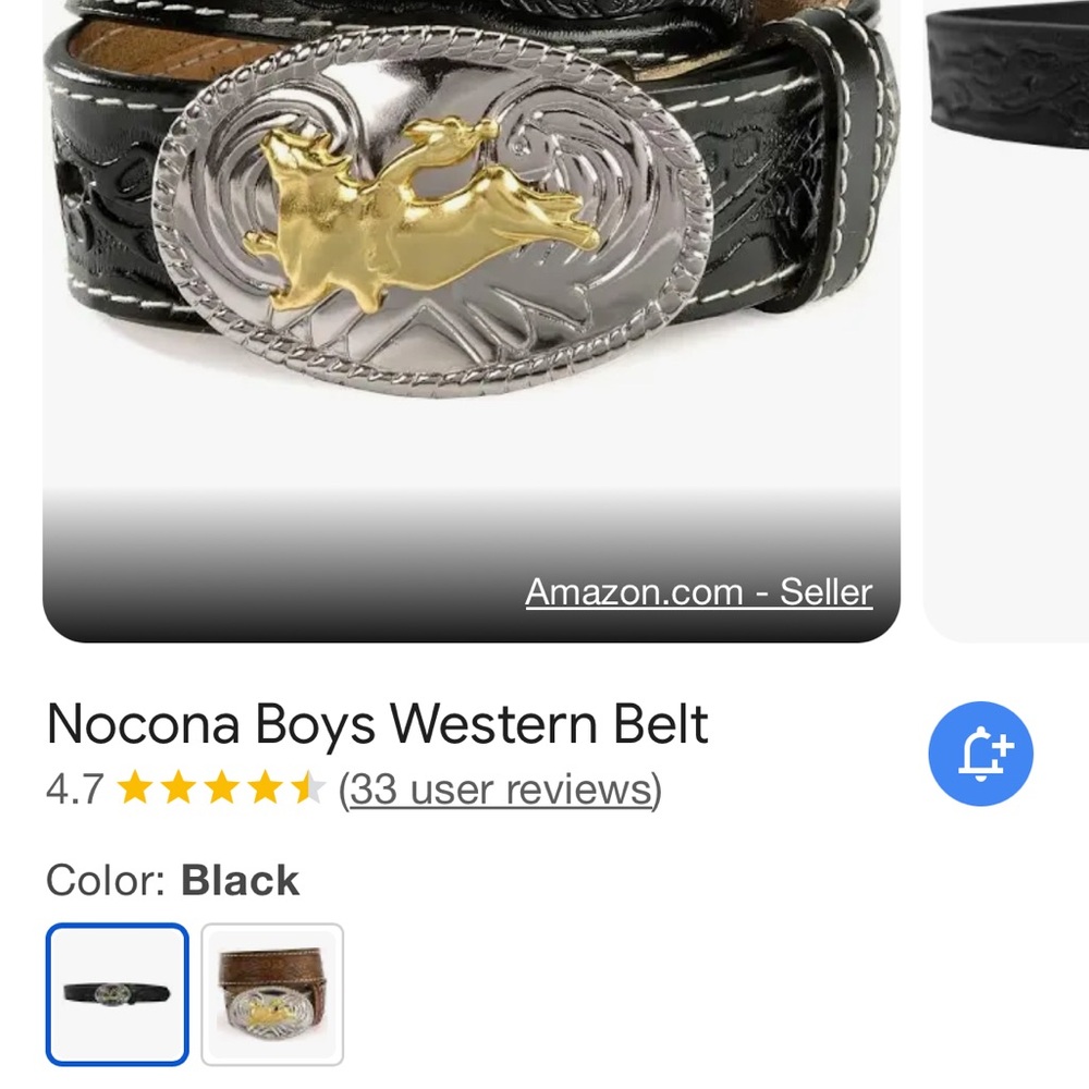 Nocona black Boys Western Belt approximately 33” long.